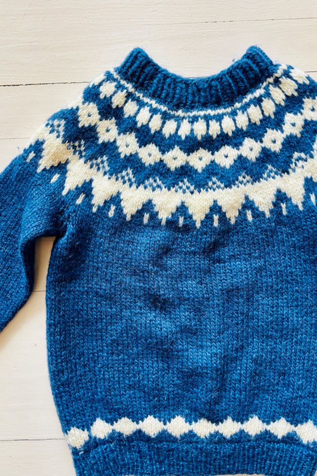 Vintage Handknit Wool Fair Isle Sweater Jacket Selected by Atlantic Vintage #1