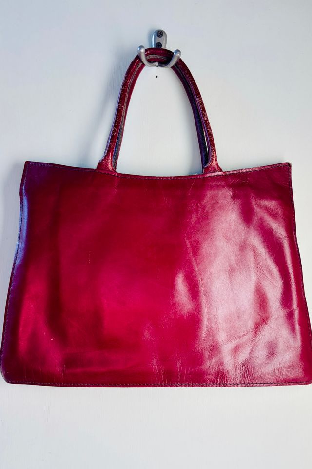 Vintage Burgandy Patterned Leather Bag Selected by Atlantic Vintage #1