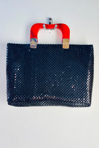 Vintage Black Metal Mesh Bag Selected by Atlantic Vintage