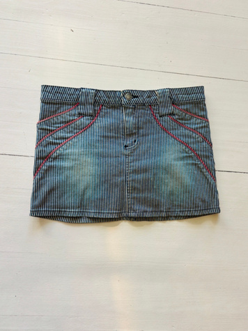 Vintage Low Waisted Denim Hickory Striped Mini Selected by Atlantic Vintage