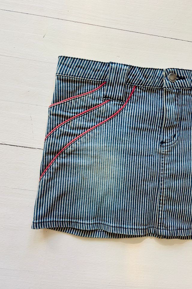 Vintage Low Waisted Denim Hickory Striped Mini Selected by Atlantic Vintage #1