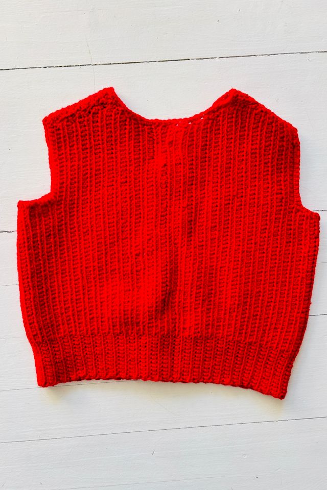 Vintage Handknit Red Vest Selected by Atlantic Vintage #2