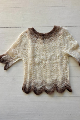 Vintage Hand Crochet Scalloped Edge Gradient Sweater Selected by Atlantic Vintage