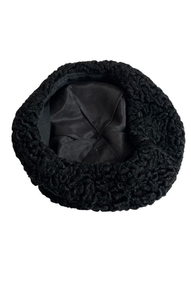 Vintage Black Persian Lamb Beret Selected by FernMercantile #2