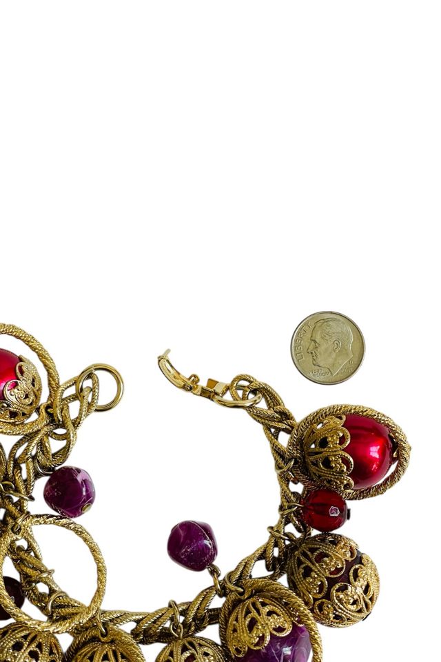 Vintage Charm Bracelet with Giant Iridescent Balls Selected by FernMercantile #3