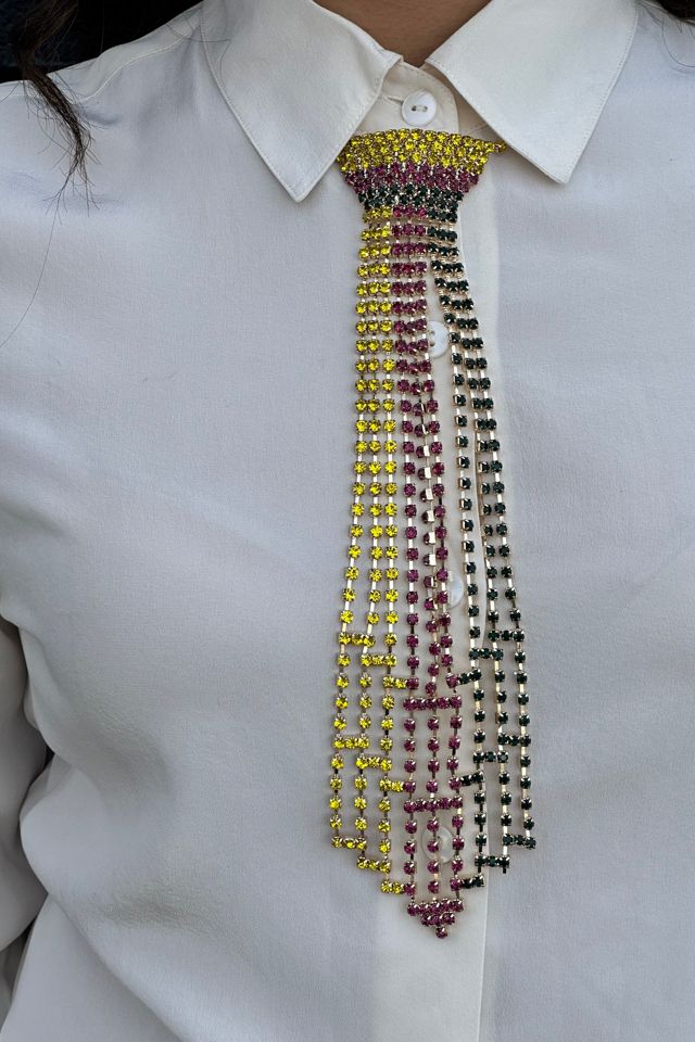 Rhinestone Tie Necklace Selected by FernMercantile #3