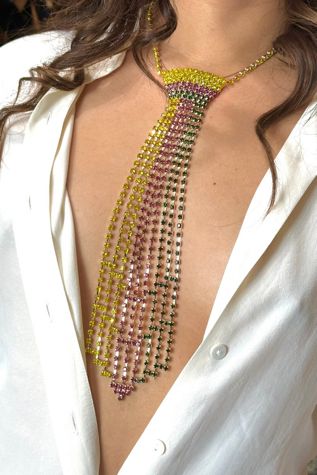 Rhinestone Tie Necklace Selected by FernMercantile