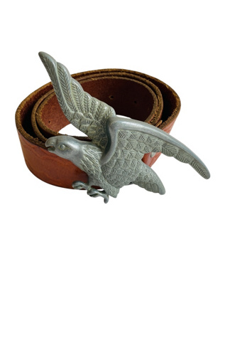 Vintage GAP Brown Leather Belt with Eagle Buckle Selected by FernMercantile