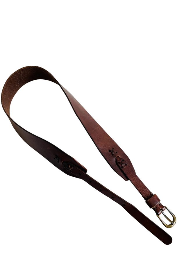 Vintage Brown Laced Leather Belt Selected by FernMercantile #2