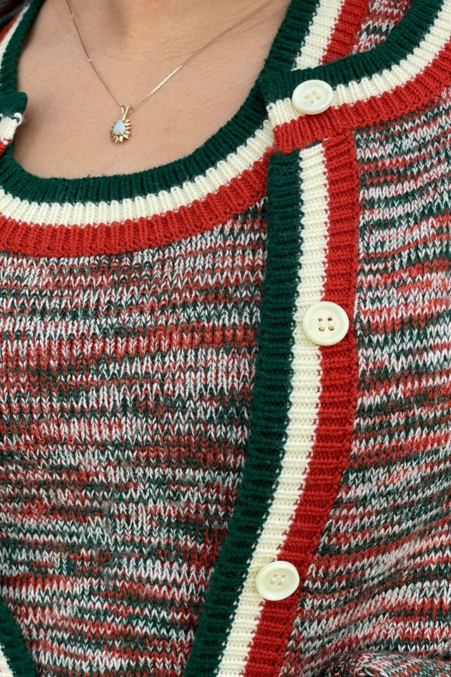 Vintage 1970's Vest  and Cardigan Space Dye Set Selected by FernMercantile #2