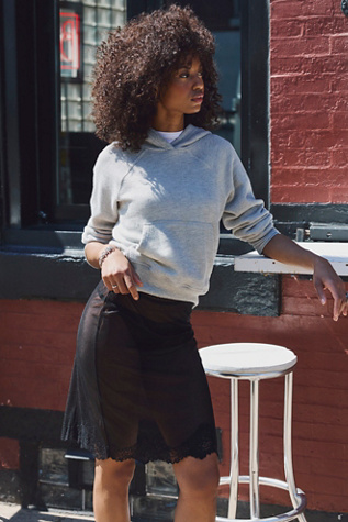 Boudoir Dreams Mini Slip Skirt by Intimately at Free People in Black, Size: Small