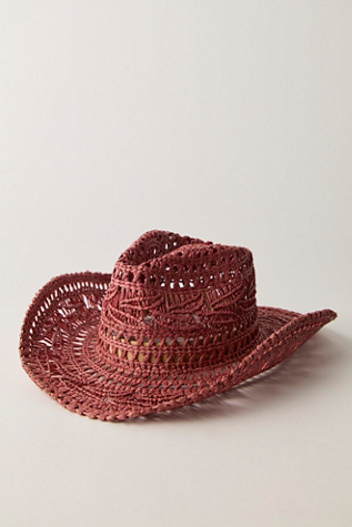 Rocky Cowboy Hat at Free People in Wine