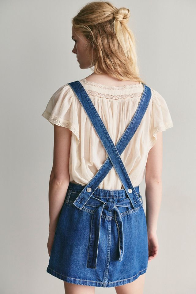We The Free Beau Apron Denim Skirtall #1