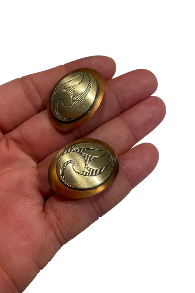 Vintage Brass And Copper Earrings Selected By Ankh By Racquel #1