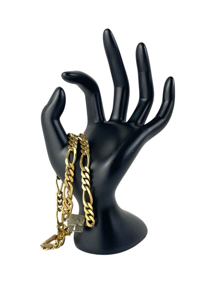Vintage Gold Figaro Chain With Pyrite Stone Selected By Ankh By Racquel #1
