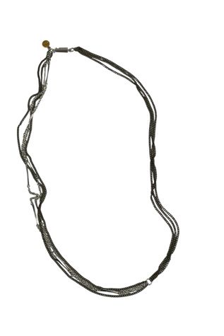 Layered Bronze And Silver Chain Necklace Selected By Ankh By Racquel