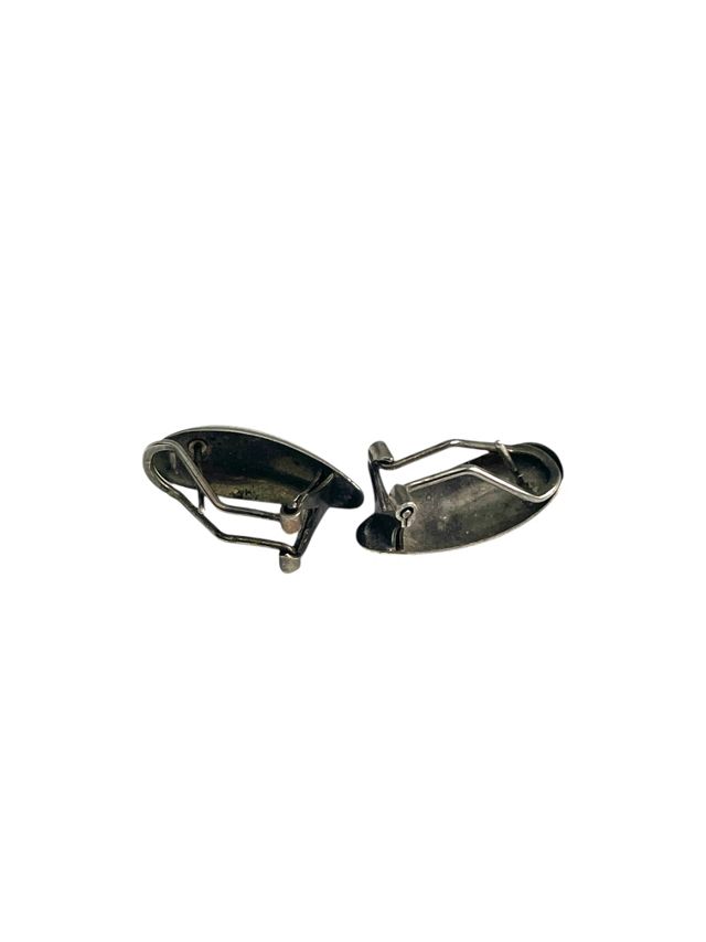 Vintage Oval Shaped Silver Earrings Selected By Ankh By Racquel #2