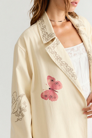 Женские куртки Denim And Bone Folk Duster, цвет: Слоновая кость — фото 4
