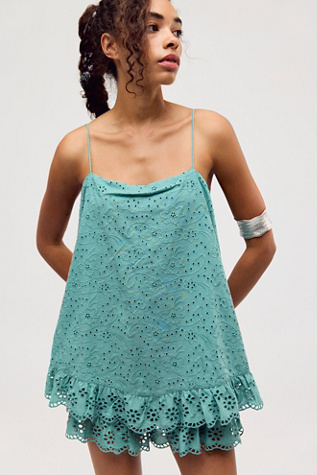 Joy Ride Playsuit at Free People in Aqua, Size: Small