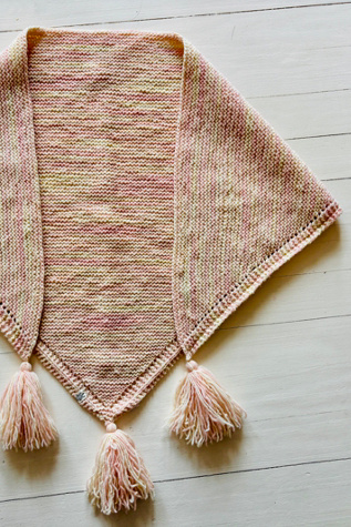 Vintage Pink Space Dyed Shawl with Tassels Selected by Atlantic Vintage
