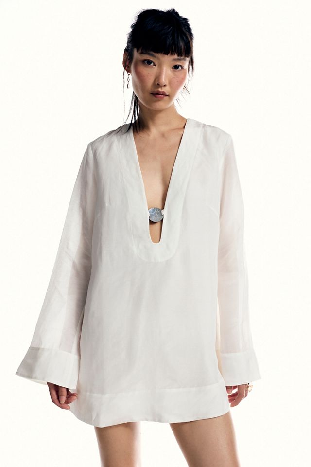 Shona Joy Paloma Plunge Long-Sleeve Mini Dress #2