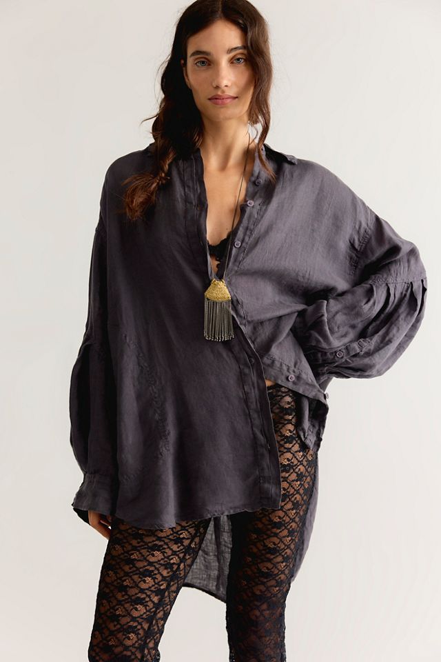 Selene Button Down Linen Shirt #2