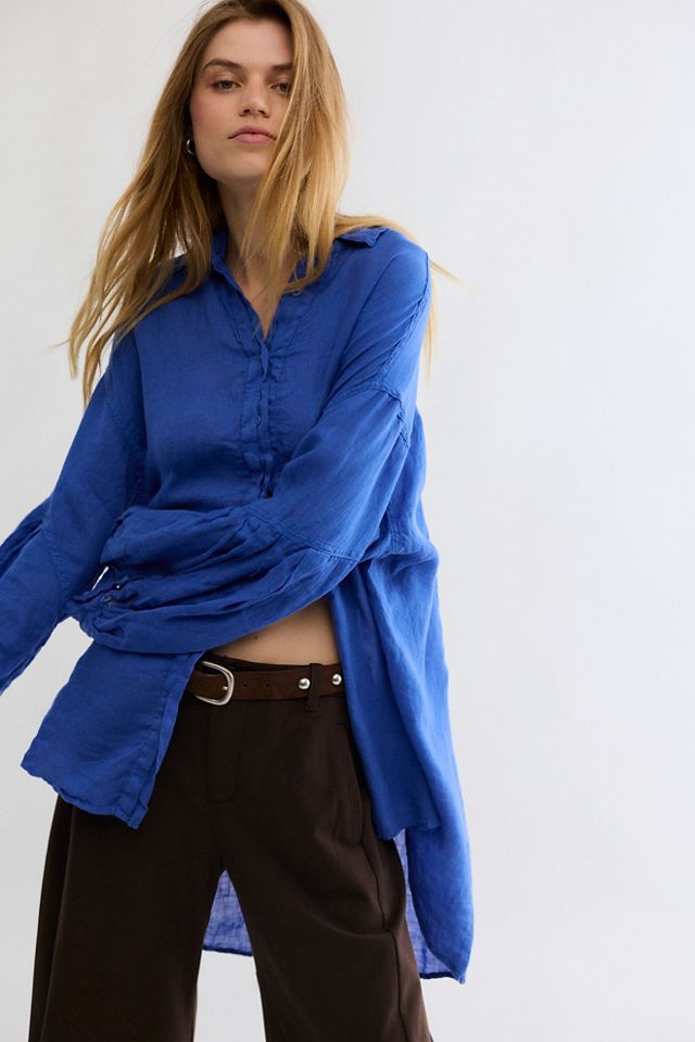 Selene Button Down Linen Shirt #2