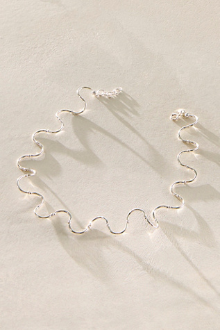 Les Beads Spires Silver Clear Choker