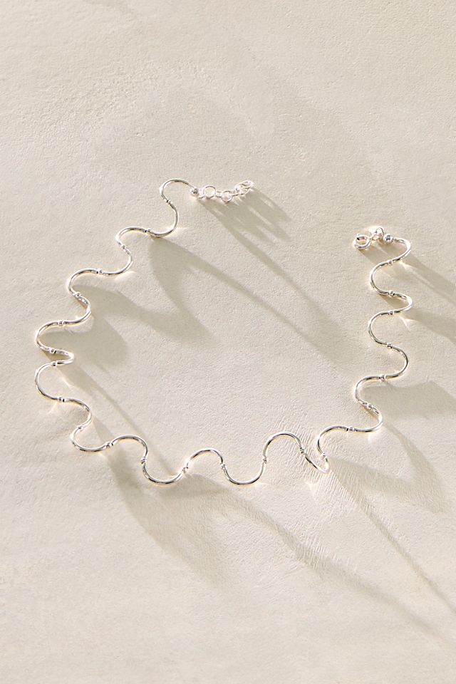 Les Beads Spires Silver Clear Choker #1