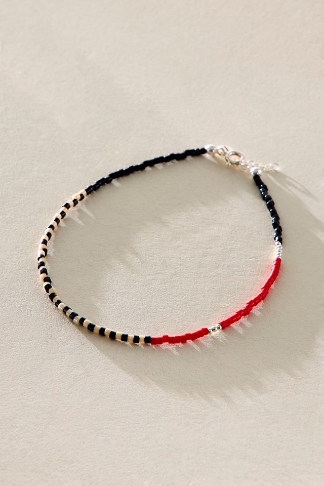 Les Beads Sabtag Asymmetric Silver Anklet #1