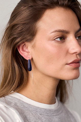 Les Beads Tarakan Lapis Earrings by Les Beads Studio at Free People in Blue
