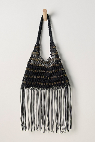Женская сумка Free People Embellished Fringe, цвет: Чёрный — фото 2