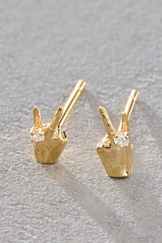 Maura Green Gold Stud Earrings