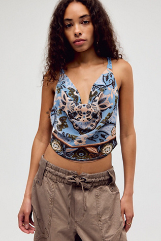 Laila Cowl-Neck Top by Free People in Blue, Size: XS