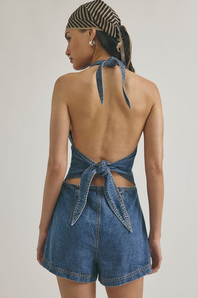 Salopette courte en denim Delilah We The Free #1