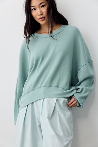 We The Free Skyline Thermal at Free People in Aqua, Size: XS