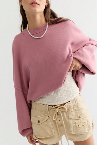 We The Free Skyline Thermal at Free People in Rose Raisin, Size: XS