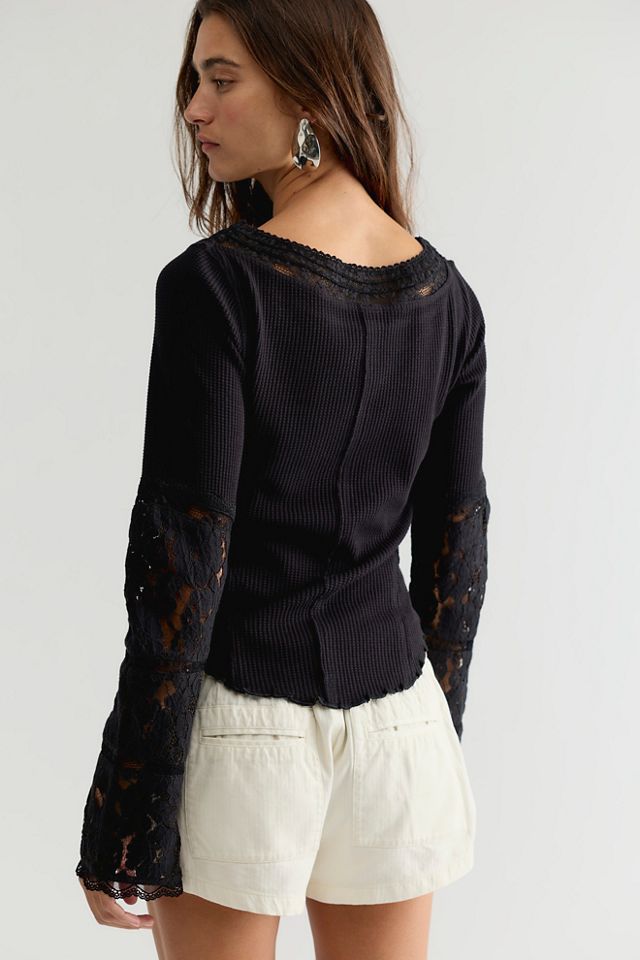 Amber Lace Cuff Long Sleeve Top #1