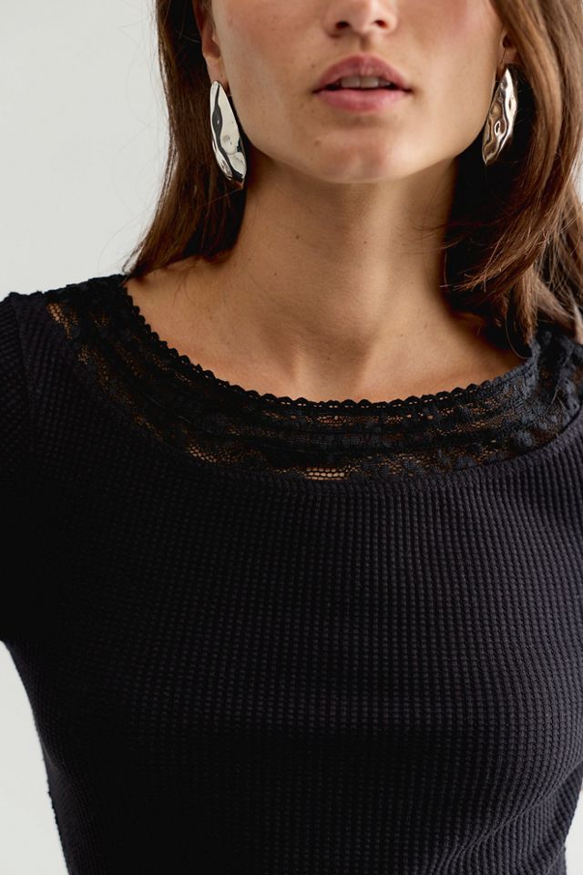 Amber Lace Cuff Long Sleeve Top #3