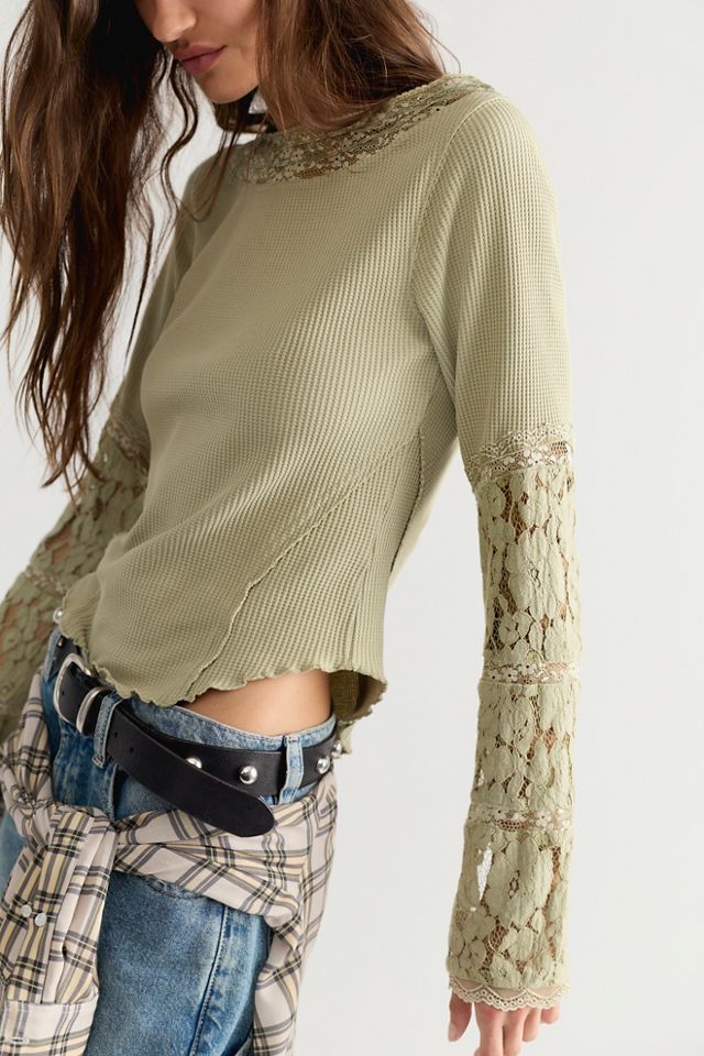 Amber Lace Cuff Long Sleeve Top #3