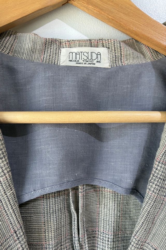Matsuda Grey Plaid Linen Blazer Selected by The Curatorial Dept. #3