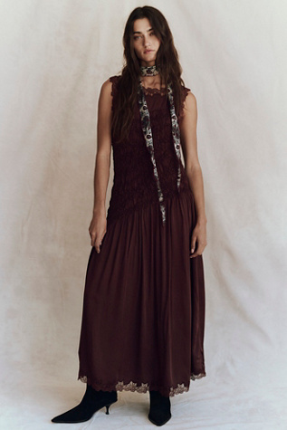 Женское платье Free People Anora Midi, цвет: Шоколадный — фото 3