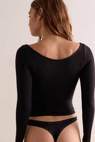 Женский топ Intimately That's a Wrap Layering Long Sleeve, цвет: Чёрный — фото 2