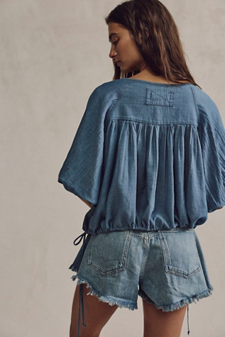 Женский топ We The Free Marysol Denim, цвет: Каменный индиго — фото 2