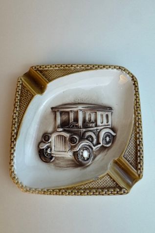 Vintage Antique Car Ceramic Ashtray selected by Stagecoach Home Design LLC