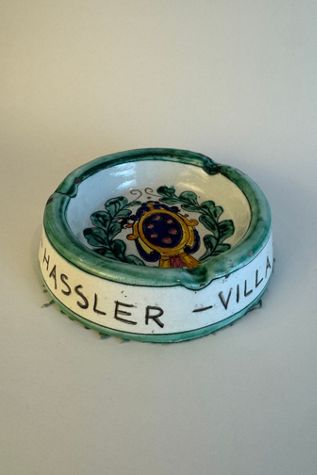 Vintage Hand-Painted European Ceramic Ashtray selected by Stagecoach Home Design LLC