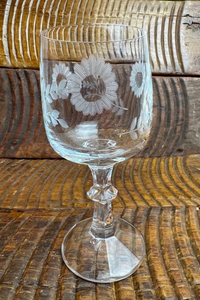 Vintage Etched Floral Stemware Set of (6) selected by Stagecoach Home Design LLC #2