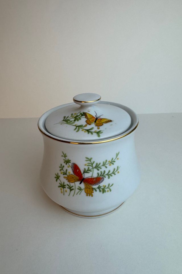 Vintage Butterfly Motif Porcelain Creamer and Sugar Set selected by Stagecoach Home Design LLC #1