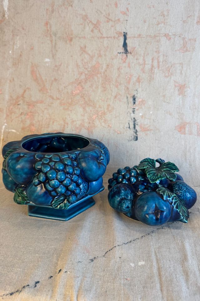 Vintage Inarco "Mood Indigo" Ceramic Cookie Jar selected by Stagecoach Home Design LLC #1