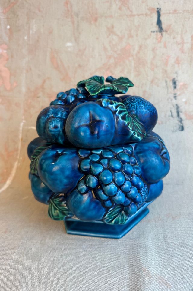 Vintage Inarco "Mood Indigo" Ceramic Cookie Jar selected by Stagecoach Home Design LLC #2